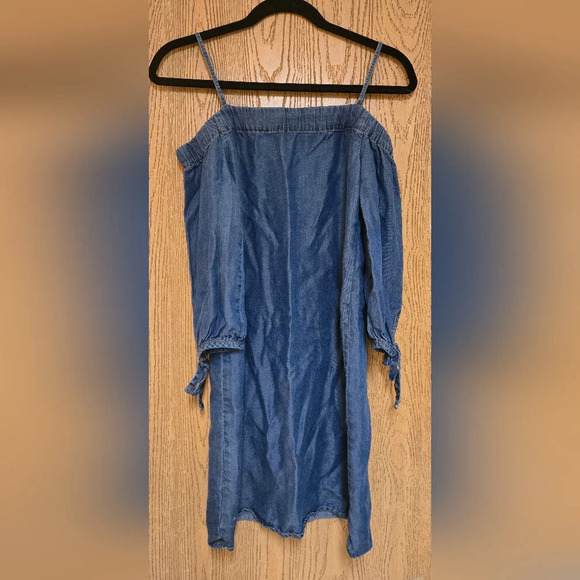 Splendid Chambray denim like off the shoulder mini dress - Picture 4 of 8